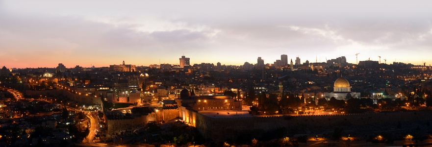 evening panoramic view of Jerusalem