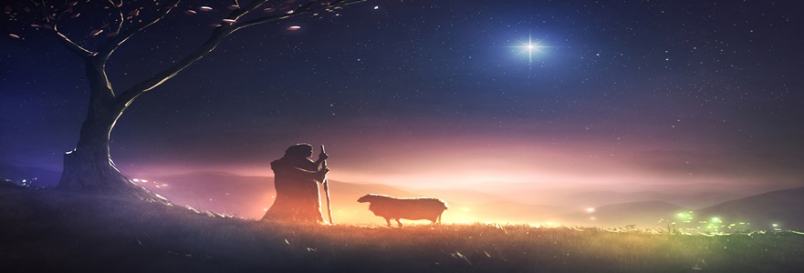 Shepherd and star of Bethlehem